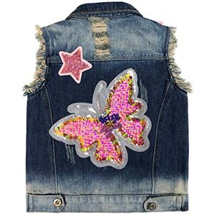 Yao 3-11 Ans Veste papillon en jean à sequins pour tout-petits filles (papillon, 6-7 ans) - Publicité