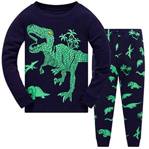 DAY8 Vetement DAY8 Pyjama Bebe Garcon Hiver Vetement Garçon 1-7 Ans Automne Habit Ensemble Enfant Garcon Dinosaure Jogging Survetement Enfant Garcon Top T Shirt Printemps + Pantalon (Bleu Marine, 4(3-4 Ans)) - Publicité