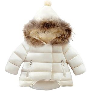 Odziezet Manteau Blouson à Capuche Enfant Fille Trench-Coat Blazer Veste Manche Longue ,Blanc,2-3 ans - Publicité