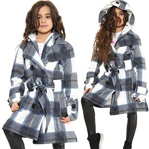 A2Z 4 Kids Enfants Filles Parka Veste Encapuchonné Tranché Manteau Mode Wool Blends Jacket 007 Navy Check 13 - Publicité