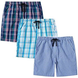 MoFiz Garçon Bas de Pyjama Coton Shorts de Salon à Carreaux Léger Vêtements de Nuit Pantalons Courts avec Poches 3 Pack-04 M (10-12 Ans) - Publicité