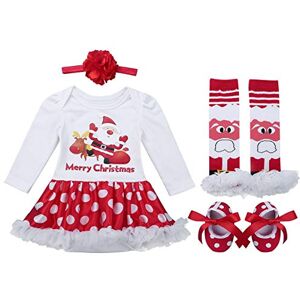 IEFIEL Déguisement Noël Carnaval Anniversaire Fête Ensembles Bébé Fille (Barboteuse + Bandeaux + Jambières + Chaussures) Vêtements Nouveau Né Enfant 0-12 Mois Style 7 3-6 mois - Publicité