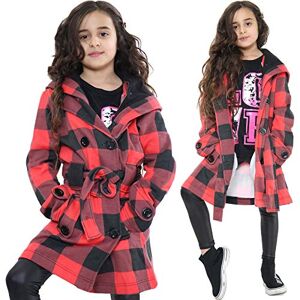 A2Z 4 Kids Enfants Filles Parka Veste Encapuchonné Tranché Manteau Mode Wool Blends Jacket 007 Red & Black Check 13 - Publicité