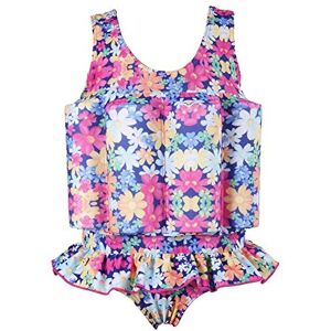 IBTOM CASTLE Bébé Fille et Garçon Combinaison Flottante Protection Solaire UV Maillot de Bain Float Une Pièce Costume avec Flotteurs Ajustables pour Natation Débutant Enfants Imprimé Fleur 6-7 Ans - Publicité