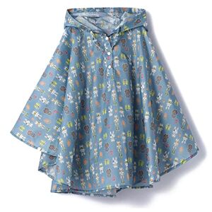 QIKADO Enfants Fille Veste Ciré Imperméable Pluie Poncho avec Sac de Rangement Lapin Chien Imprimé M(100-130cm) - Publicité