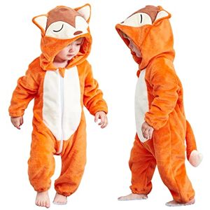 COOKY.D Infantile à Capuche Bébé Barboteuses Doux Flanelle Hiver Animaux Cosplay Costume Combinaison pour Bébés Filles Garçons, 30-36 Mois, Renard - Publicité