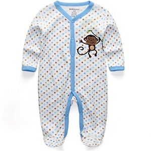 Kiddiezoom bébé garçon Barboteuse Grenouillère Outfit Infant Body Pyjama Petit singe Ceinture Babe Ange Innocent Vêtements - Publicité