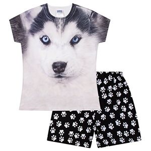 ThePyjamaFactory Pyjama court pour filles et garçons Motif chien Husky, blanc, 11 ans - Publicité