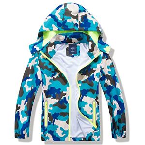 HZXVic Imperméable pour enfants, garçon veste couleur camouflage, veste softshell légère pour enfants avec capuche, 4-5 ans. Publicité