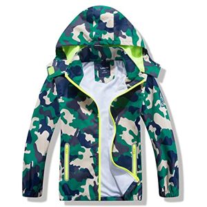 HZXVic Imperméable pour enfants, garçon veste couleur camouflage, veste softshell légère pour enfants avec capuche, 3-4 ans. Publicité