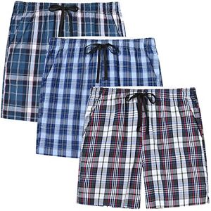 MoFiz Garçon Bas de Pyjama Coton Shorts de Salon à Carreaux Léger Vêtements de Nuit Pantalons Courts avec Poches 3 Pack-03 M (10-12 Ans) - Publicité