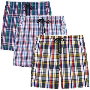 MoFiz Garçon Bas de Pyjama Coton Shorts de Salon à Carreaux Léger Vêtements de Nuit Pantalons Courts avec Poches 3 Pack-01 M (10-12 Ans) - Publicité