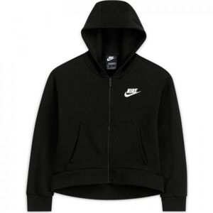 Sweat pour filles Nike Sportswear Club Fleece FZ Hoodie G - black/white noir XS unisex - Publicité