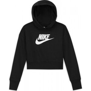 Sweat pour filles Nike Sportswear FT Crop Hoodie G - black/white noir XS unisex - Publicité