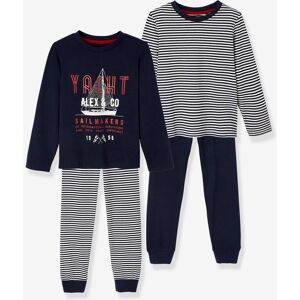 Vertbaudet Lot de 2 pyjamas bateau BASICS lot encre BLEU 10A Garçon - Publicité