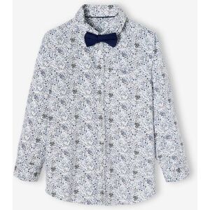 Vertbaudet Chemise à fleurs et son noeud papillon garçon bleu imprimé BLEU 12A Garçon - Publicité