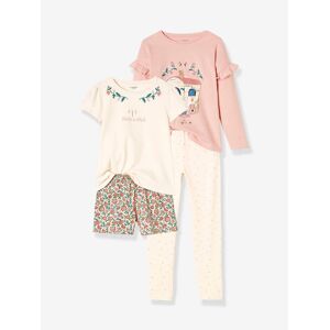 Vertbaudet Lot pyjama + pyjashort bohème fille vieux rose ROSE 14A Fille - Publicité