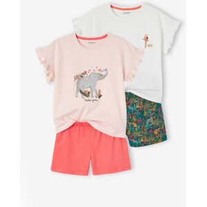 Vertbaudet Lot de 2 pyjashorts Basics Wild fille rose ROSE 14A Fille - Publicité