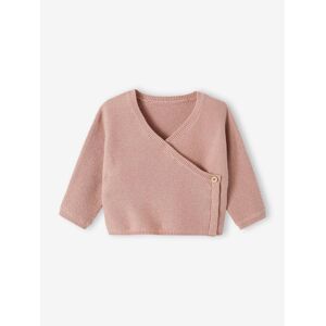 Vertbaudet Cardigan brassière bébé en laine et coton rose poudré ROSE PREMA(45CM) Garçon - Publicité