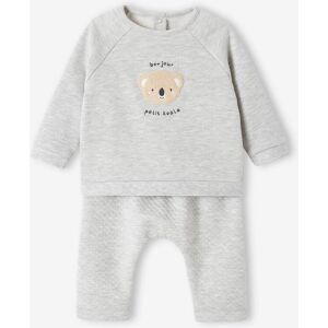 Vertbaudet Ensemble bébé sweat et pantalon gris chiné GRIS 12M(74CM) - Publicité