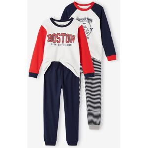 Vertbaudet Lot de 2 pyjamas Sport US garçon marine BLEU 8A Garçon - Publicité