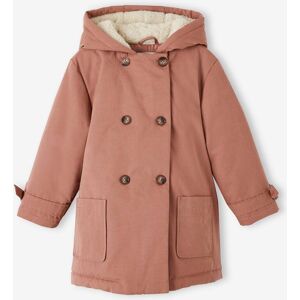 Vertbaudet Parka à capuche chic effet peau de pêche fille bois de rose ROSE 10A Fille - Publicité