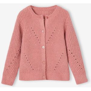 Vertbaudet Gilet en maille chenille ajourée fille bois de rose ROSE 2A Garçon - Publicité