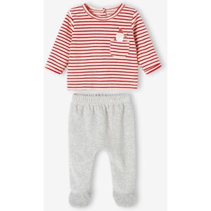 Vertbaudet Pyjama de Noël en velours bébé gris chiné GRIS NAISSANCE(50CM) - Publicité