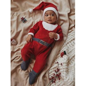 Vertbaudet Pyjama père Noël bébé en velours rouge ROUGE NAISSANCE(50CM) - Publicité