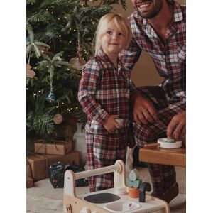 Vertbaudet Pyjama enfant en flanelle collection capsule Happy Family carreaux rouge ROUGE 8A Fille - Publicité