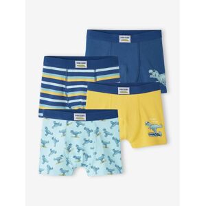 Vertbaudet Lot de 4 boxers stretch dino surf garçon en coton bio jaune JAUNE 5A Garçon