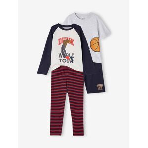 Vertbaudet Lot pyjama + pyjashort basket garçon marine BLEU 14A Garçon - Publicité