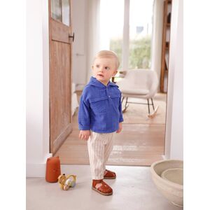 Vertbaudet Ensemble bébé chemise en gaze de coton et pantalon bleu roi BLEU 36M(97CM) - Publicité