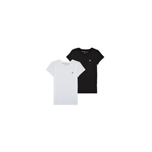 T-shirt enfant Calvin Klein Jeans 2-PACK SLIM MONOGRAM TOP Multicolore 10 ans filles - Publicité