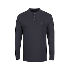 Portwest - Sweat-shirt manches longues anti-feu avec col boutonné Gris Taille LL