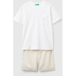 United Colors of Benetton Benetton, Pyjama Avec Short Rayé, taille M, Blanc, Enfants - Publicité