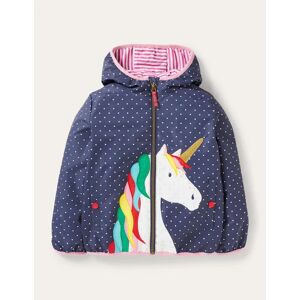 Navy Polka Dot Unicorn Rain Jacket Fille Boden, NAV 9-10a - Publicité