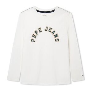 Pepe Jeans pour garçon. PB503730 T-shirt Pierce blanc (12Años= 152cm), Casuel, Coton, Manche longue, Durable, mode enfantine - Publicité