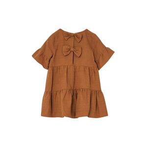 Robe En Coton Et Lin Caramel 2A female