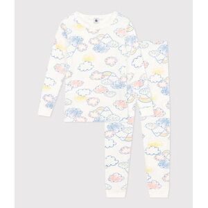 Petit Bateau Pyjama ajuste en coton imprime arc-en-ciel enfant Blanc Marshmallow/Blanc Multico 12A