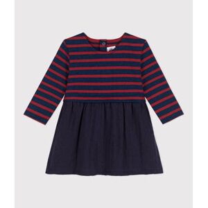 Petit Bateau Robe manches longues bebe bimatiere Bleu Smoking/ Littoral 12M