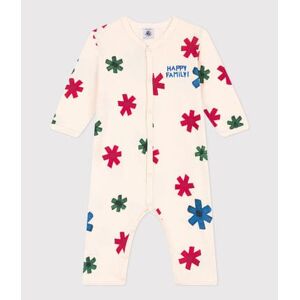 Petit Bateau Pyjama bebe sans pieds happy family en coton Blanc Avalanche/ Multico 3M