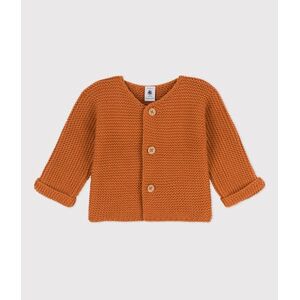 Petit Bateau Cardigan bebe tricot point mousse en coton Marron Ecureuil 18M