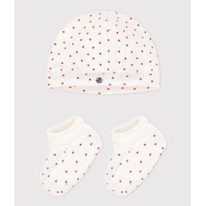 Petit Bateau Lot de bonnet et chausson bebe en coton c?urs Variante 1 18M