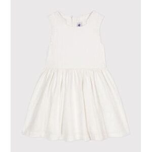 Petit Bateau Robe sans manche en coton faconne enfant fille Blanc Marshmallow 12A