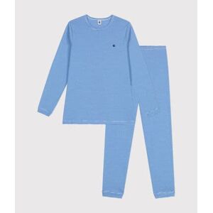 Petit Bateau Pyjama en coton raye junior Delphinium/ Marshmallow 14A