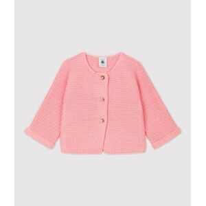 Petit Bateau Cardigan laine et coton bebe. Rose Charme 6M