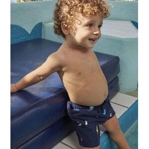 Petit Bateau Short de bain bebe en matiere recyclee Bleu Medieval/Blanc Multico 12M