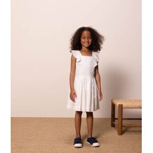 Petit Bateau Robe en broderie anglaise enfant fille Blanc Marshmallow 6A