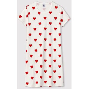 CŒUR_ROUGE Chemise de nuit cœur fille en coton Blanc Marshmallow/Rouge Terkuit 14A - Publicité